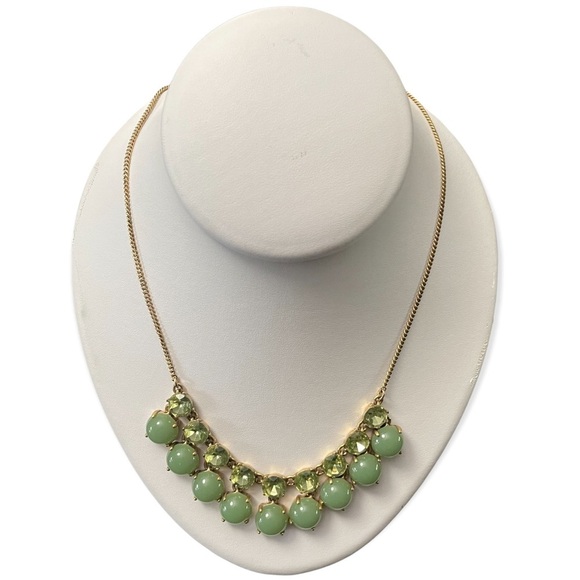J.Crew Green & Gold Statement Adjustable Necklace - Picture 1 of 11